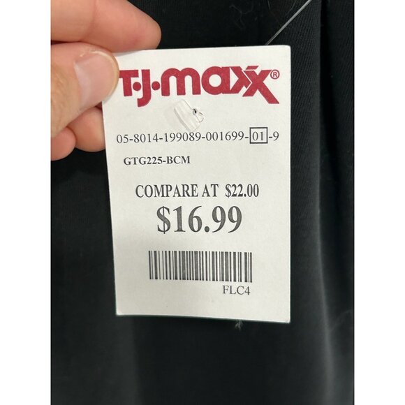 Green Envelope Los Angeles Ruffled Hem Short Sleeve V-Neck Top Black Small NWT - Picture 7 of 10